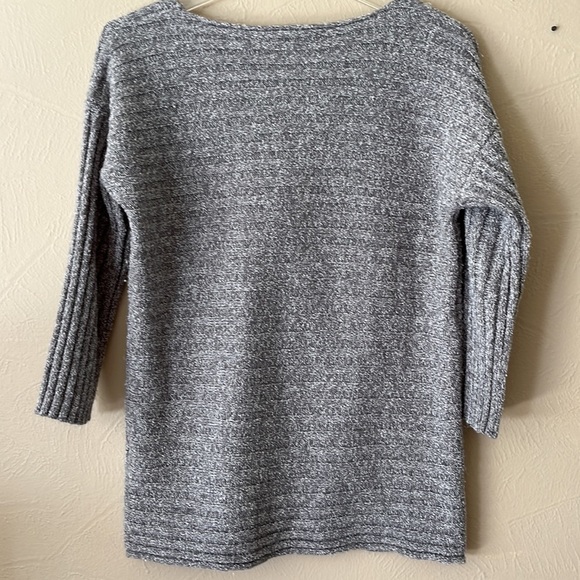 Spense Knits Gray Ribbed Sweater 3/4 Sleeves Crewneck Size Medium - Picture 7 of 11